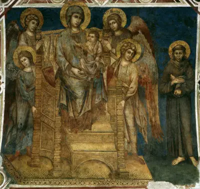 Madonna Enthroned with the Child, St Francis and Four Angels Cimabue